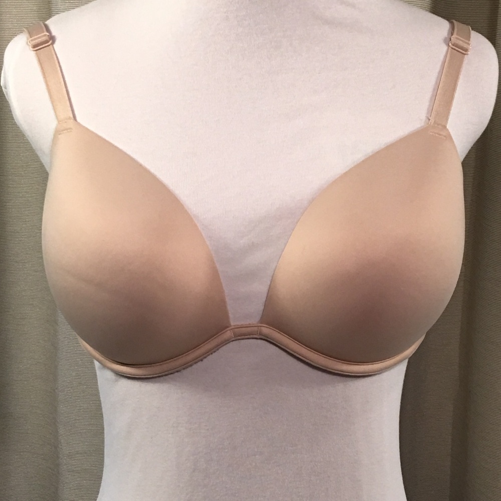 VS PINK Nude Wear Everywhere Super Push Bra 34DD